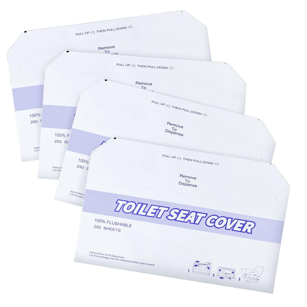 KISEER 4 Pack (1000 Pieces) Disposable Toilet Seat Covers Flushable Paper Toilet Seat Cover for Bathroom, Hotels, Travel, Kids or Adults