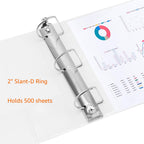 Amazon Basics 3 Ring Binders, 2 Inch, D-Ring Organizer for School, Home Office, White, 4 Pack