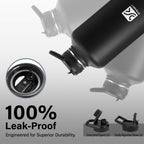 DYSANKY Insulated Water Bottle with Straw Lid & Portable Carrier Bag, 64oz