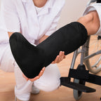 Boao 2 Pcs Leg Cast Cover, Medium Short Cast Sock Cover Below the Knee Leg Sleeve for Foot Men Women(Black, Gray)