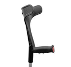 PEPE Mobility Forearm Crutches for Adults (x2 Units) Open Cuff, Adjustable Height, Aluminium, Lightweight Elbow Crutches, Black, Made in Europe