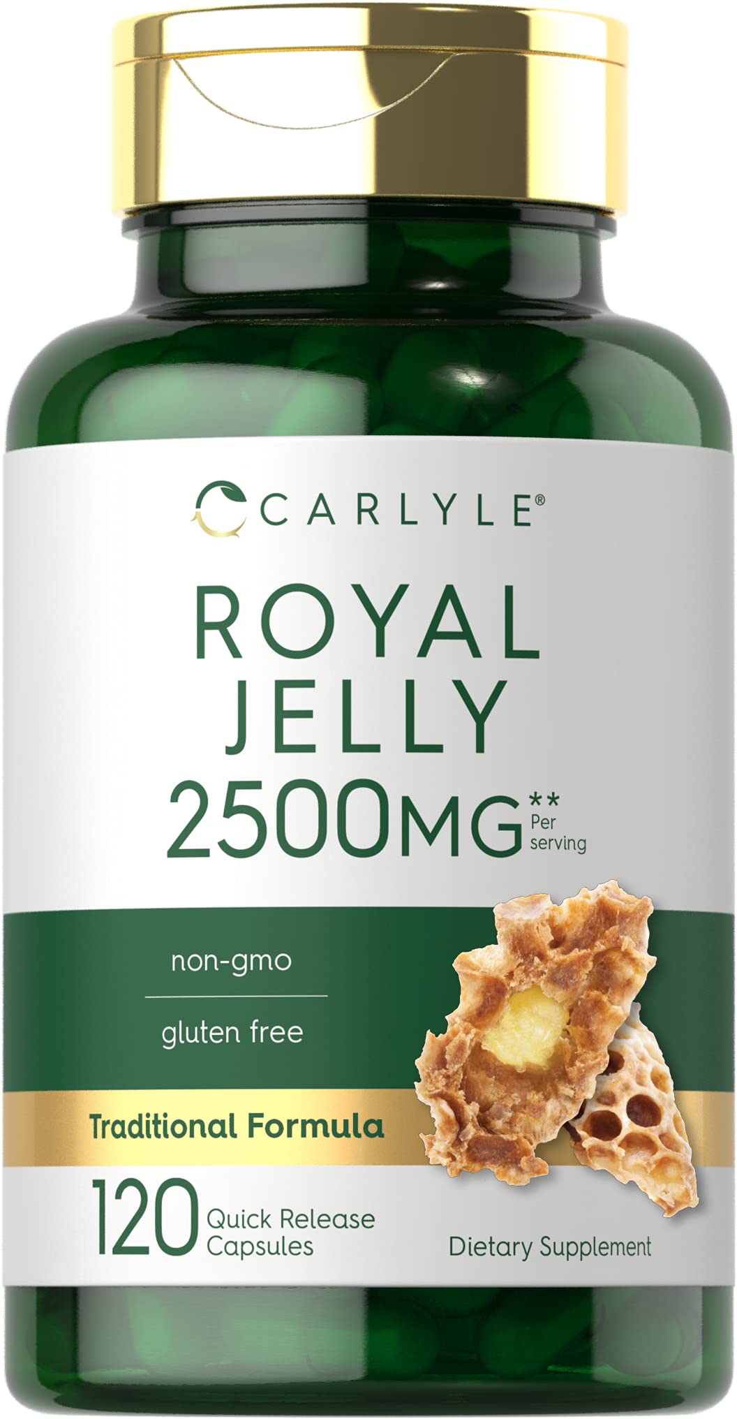 Carlyle Royal Jelly Capsule | 120 Count | Non-GMO and Gluten Free Formula | Traditional Supplement