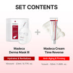 CENTELLIAN 24 Madeca Cream Time Reverse 50ml + Madeca Derma Mask 3(Intensive) 10pc – Hydrating, Firming, Wrinkle Care Set with Centella Asiatica, TECA & Madecassoside for nourished, soothed