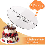 8 Pcs Cake Boards,10 inch Round Cardboard Cake Rounds Cake Base