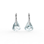 Swarovski Lunar drop earrings, Blue, Rhodium finish