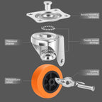 BOSGEOT Caster Wheels,3 Inch Casters Set of 4,Heavy Duty Caster with Brake