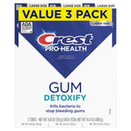 Crest Pro-Health Gum Detoxify Antibacterial Fluoride Toothpaste, 4.8 oz 3 Pack, Enamel and Gum Repair, Cavity Protection, Deep Clean, Plaque Control, Clinically Proven, Travel Size Toiletries