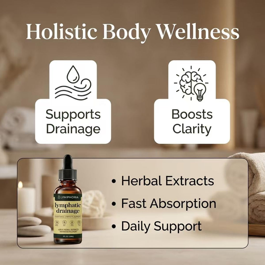 Lymphoria Lymphatic Drainage Drops, Lymphatic System Support, Immune System, Natural Herbal Blends, Vegan & Non-GMO