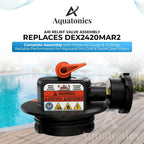 Aquatonics Replacement DEX2420MAR2 Manual Air Relief Valve Assembly with Pressure Gauge and O-Rings - Compatible with Hayward Pro Grid DE Filters, SwimClear Cartridge Filters - 1 Year Warranty