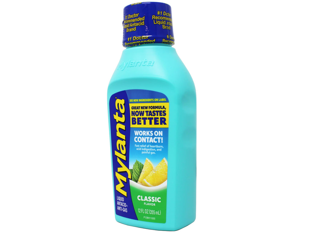 Mylanta Antacid and Gas Relief, Maximum Strength Formula, Classic Flavor, 12 Fluid Ounce