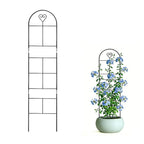46.6" Metal Garden Trellis, 3-Section Plant Trellis for Climbing Plants Indoor & Outdoor, Plant Support for Large Pots, Grow Bags & Raised Beds, Roses, Tomato Plants & Vines, 1 Pack, Black