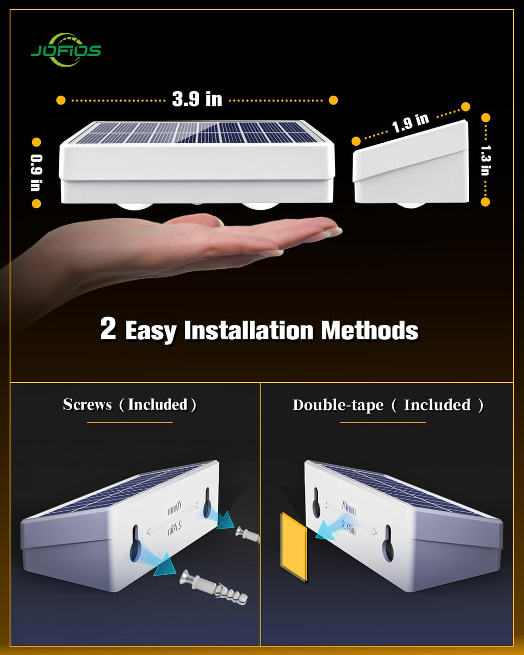 JOFIOS Solar Fence Lights 12 Pack, 50 Lumens Outdoor Fence Solar Lights with 12 Modes RGB Color Glow LED Solar Lights Outdoor Waterproof for Patio, Backyard, Deck, Fence, Railing.（White Shell）
