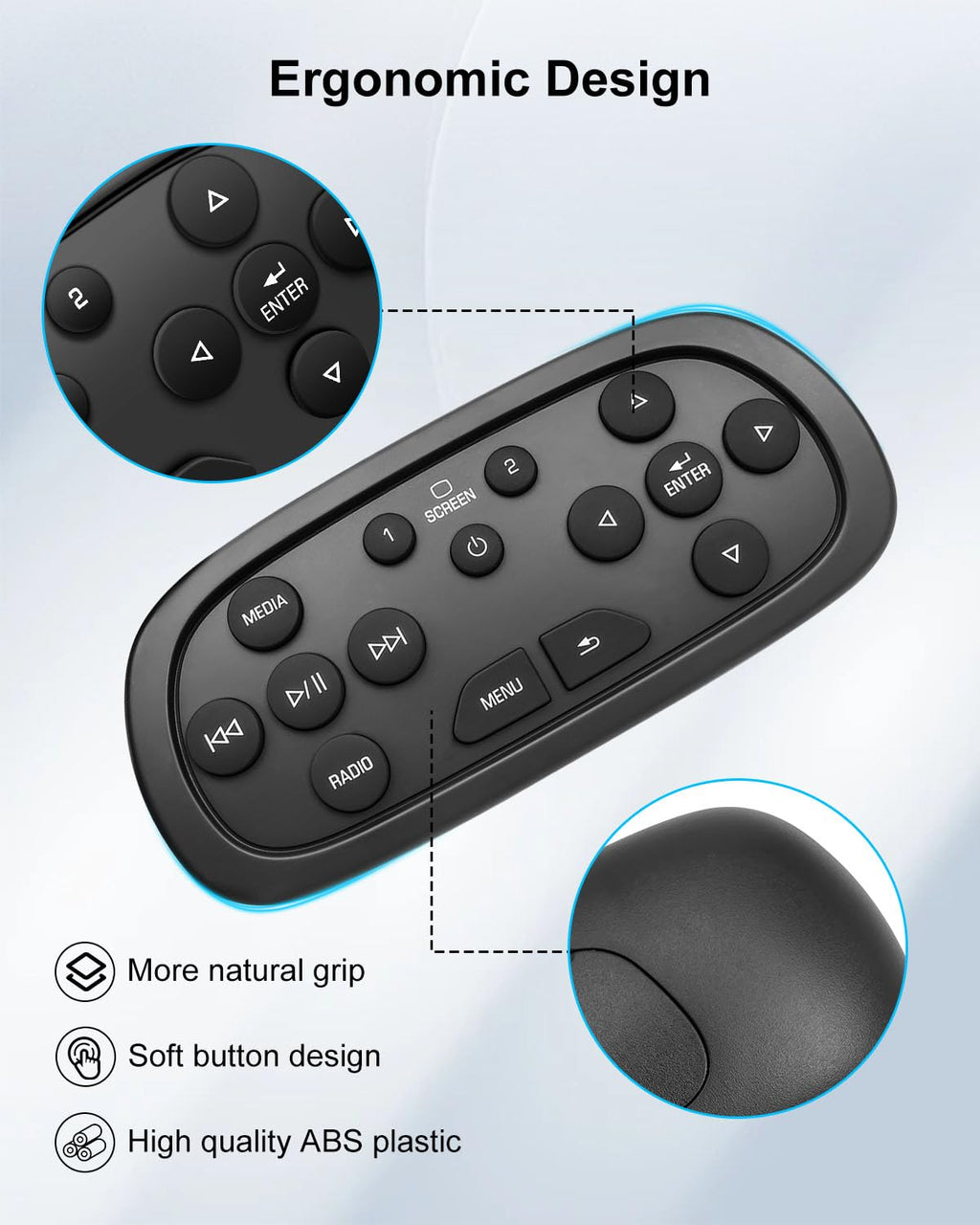 Video Remote Control Fits for GMC Yukon Sierra Chevrolet Tahoe Suburban Silverado Cadillac SRX Escalade ESV 2015-2021, DVD Player Remote Control Replace 84012998 23432163