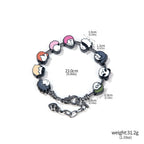 SONGCHANGJEWELRY DIY JJK Charm Bracelet Gifts – 9 Mini Anime Faces in Chibi Style – Gojo, Yuji, Sukuna, Panda & More – Removable Alloy Chain for Fans and Collectors