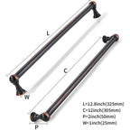 khtumeware 1 Pack Appliance Handle Pull 12 Inch Hole Center Oil Rubbed Bronze Cabinet Pulls Heavy Duty Solid Cabinet Handles cabinets Dressers Kitchens Handles Bathroom cabinets