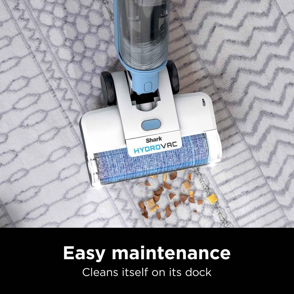Shark WD201 HydroVac Cordless Pro XL 3-in-1 Vacuum, Mop & Self-Cleaning System with Antimicrobial Brushroll* & Solution for Multi-Surface, Hardwood, Tile, Marble & Area Rugs, Pure Water