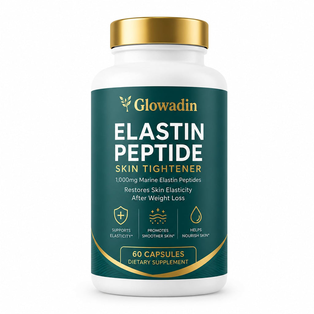 LABIXU Glowadin Elastin Peptides, 1000mg Marine-Derived Peptide Formula, 60 Count