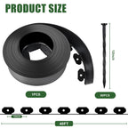 4 in Tall Landscape Edging, 40FT Plastic Garden Border Edging with 60 Anchoring Spikes, Landscape Edging Kit for Garden, Flower Beds and Lawn (Black, 4In x 40FT)