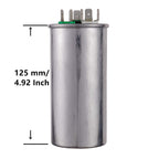 BOJACK 70+5uF 70/5MFD ±6% 370V/440V CBB65 Dual Run Circular Start Capacitor for AC Motor Run or Fan Start or Condenser Straight Cool or Heat Pump air Conditioner