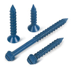 3/16" x 1" Concrete Screws, 100 PCS Blue Hex Washer Head Concrete Screws Anchor Kit with Drill Bit and Hex Bit Socket, for Masonry, Cement, Block, Brick or Stucco