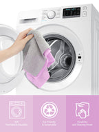 Fantasticlean Microfiber Cleaning Cloth Roll -75 Pack, Tear Away Microfiber Towels, 12" x 12", Reusable, Washable, Scratch Free, Ultra Absorbent Dishcloth for All-Around Cleaning Supplies (Purple)