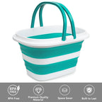 2 Pack Collapsible Mop Bucket, 16L(4.2 Gal) Plastic Bucket for House Cleaning, Car Washing, Silicone Cleaning Supplier Organizer, Portable Basket with Handle for Laundry Storage, RV Camping, Fishing