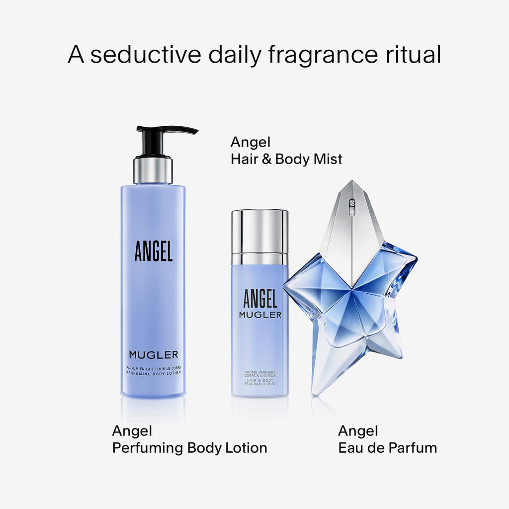 Mugler Angel - Body Lotion - Floral & Woody - Women's Scented Moisturizer - With Peony, Praline, and Wood Accord- 6.7 Fl Oz