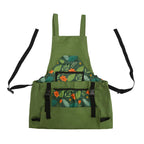 GeerDuo Gardening Apron with Quick Release Pockets for Women, Water Resistant Picking Pouch(Green)