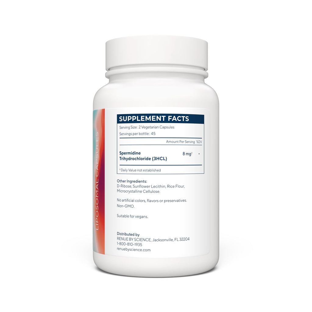 Renue By Science Spermidine Supplements | Liposomal Spermidine Supplements for Women and Men | 90 Capsules - 8mg Spermidine per Serving | Non-GMO & Allergen Free | Made in the USA Third-Party Tested