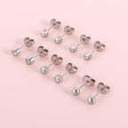 5 Pairs G23 Titanium Ear Piercing Stud Earrings for Sensitive Ears, Cubic Zirconia Stud Earrings Set for Ear Piercing Guns (Silver)