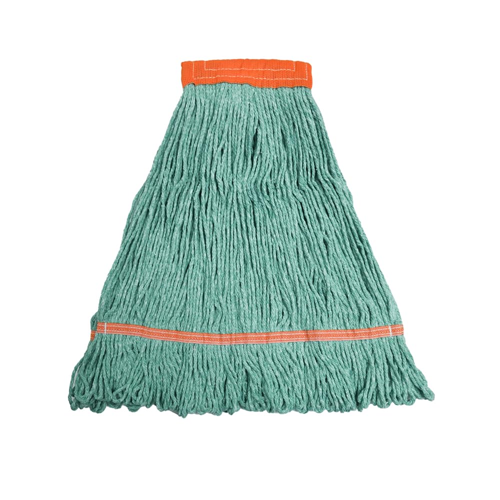 Nine Forty 2-Pack Industrial and Commercial-Grade Looped End Wet Mop Head Refill - Heavy Duty 20 Inch 4-Ply Premium Synthetic Yarn - for Optimal Absorption and Durability - Green (2 Pack, Large)