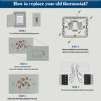 NonProgrammable Thermostat for Home, Single-Stage Systems,Digital Energy-Saving Thermostat,1 Heat/1 Cool, Easy DIY Install,White Backlight