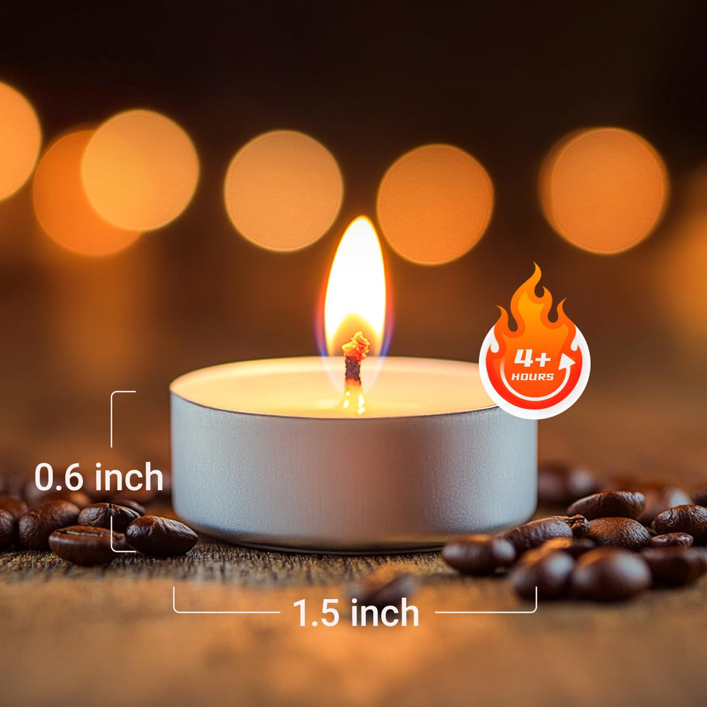 Hypmis 200-Pack Tea Lights Candles Bulk, 4.5 Hours Burns Palm Tealights