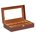ProCase Watch Box Organizer, 12 Slot Watch Display Case, Brown