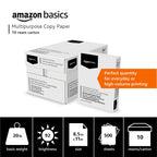 Amazon Basics Multipurpose Copy Printer Paper, 20 lb, 8.5 x 11 Inches, 10 Reams (5,000 Sheets), 92 Bright White