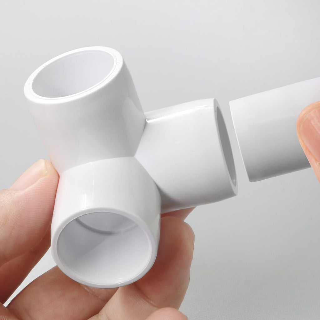 3 Way PVC Pipe Fittings 1/2 Inch, Zernmiarder White PVC Elbow Corner Side Outlet Tee Fitting, SCH40 Furniture Grade Pipe Connectors - Fits 1/2" Polyvinyl Chloride Pipes, 24 Pieces
