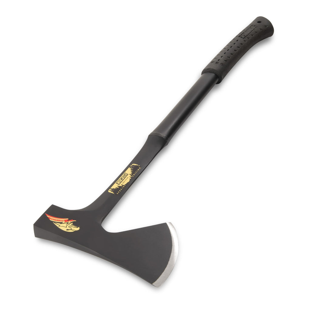ESTWING Camper's Axe - 26" USA Made Special Edition Camping Ax with All Steel Construction & Shock Reduction Grip - E45ASE