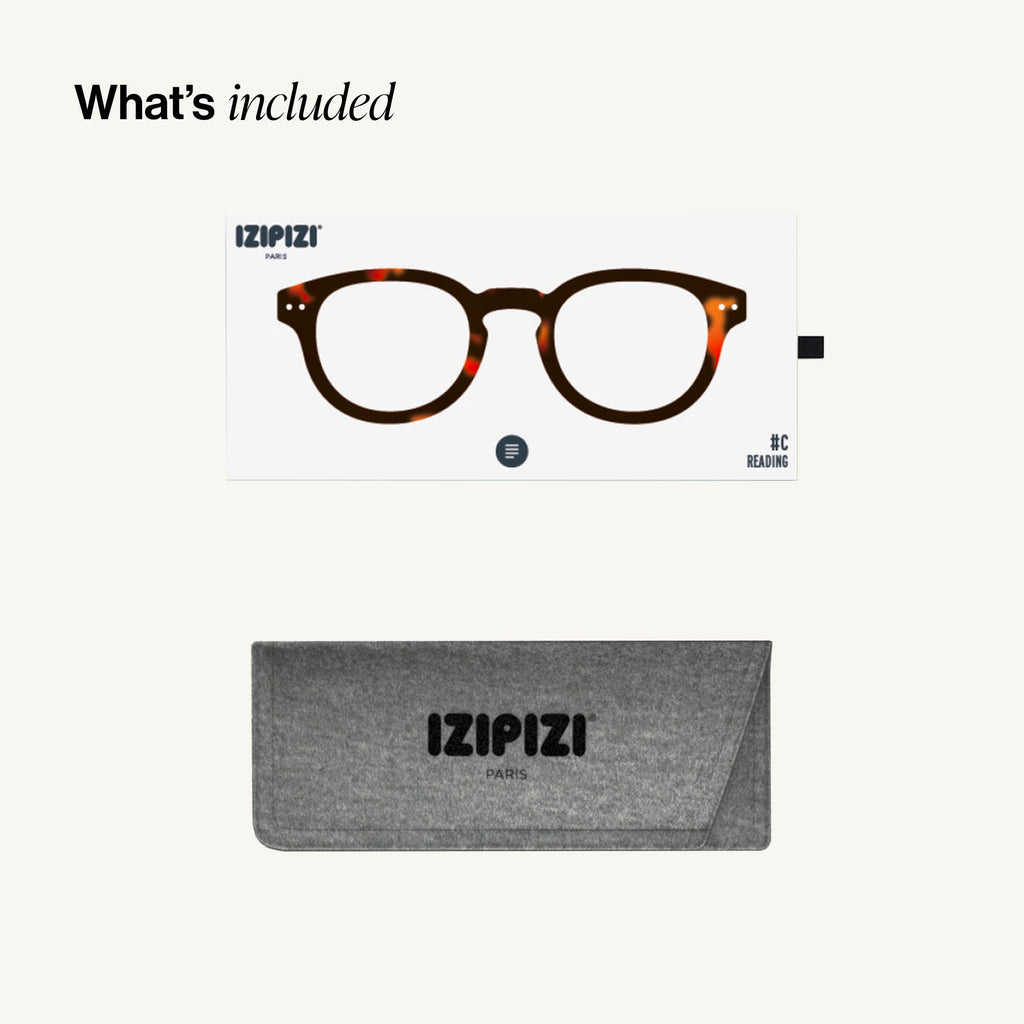 IZIPIZI READING #C Reading Glasses for Women and Men – Square Glasses with Anti-Scratch Lenses, Lightweight Fashion Frame (Tortoise, 1.5, x)