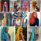 Leeven 26 Inch Red Pre Stretched Braiding Hair 8 Pack Braiding Hair Blue Braiding Hair Extensions For Braiding Crochet Hair (Red#)