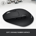 Logitech M720 Triathalon Full Size Multi-Device Wireless Mouse - Black