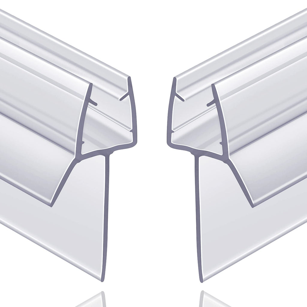 2-Pack Butecare Frameless Shower Door Bottom Seal with Long Sweep for Glass Doors – Stop Shower Leaks and Create a Water Barrier (1/2” x 36”)