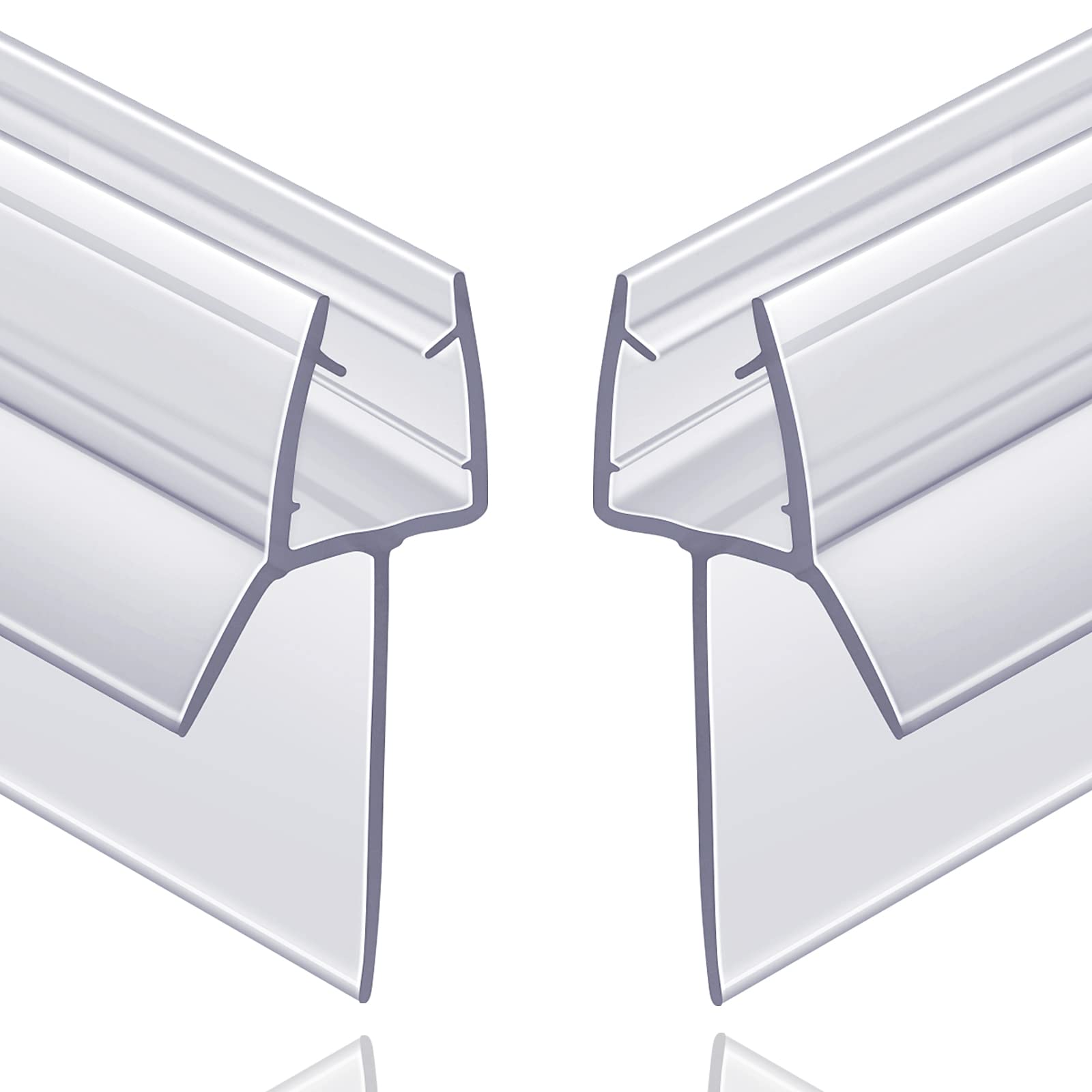 2-Pack Butecare Frameless Shower Door Bottom Seal with Long Sweep for Glass Doors – Stop Shower Leaks and Create a Water Barrier (1/2” x 36”)