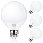 MAXvolador G25 LED Globe Light Bulbs 60W Equivalent, Cool White 6000K Bathroom Vanity Round Bulb, 500LM E26 LED for Makeup Mirror, Non-Dimmable 4 Pack