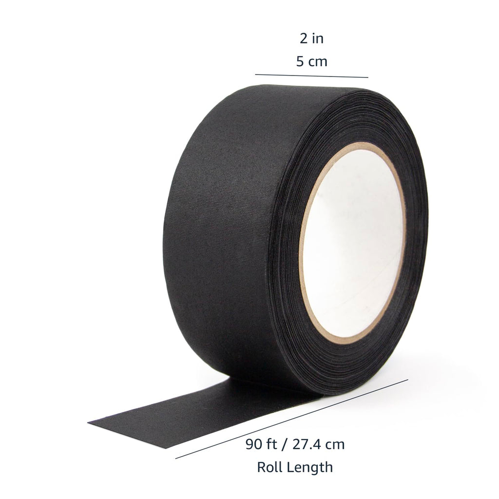 Amazon Basics No Residue, Non-Reflective Gaffers Tape for Photography, 2 inch x 90 feet, Black (Pack of 2)