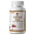 10-IN-1 Cortisol Supplements w/ KSM-66® Ashwagandha 300mg + L-Theanine 250mg, Magnesium Glycinate, Saffron, Phosphatidylserine, Turmeric & Vitamin C D3 B6 B5, For Women Men, 120 Capsules 60-Day Supply