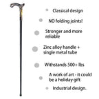 YIVIYAR Walking Cane for Men & Women & Seniors - 36.5 Inch Heavy Duty 500+ lbs Capacity, Ergonomic Handle, Decorative & Ornate Design, Gothic & Goth Elegant Matte Black & Gold Artistry, Metal Cane