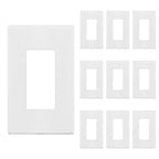 ENERLITES Screwless Decorator Wall Plate Child Safe Outlet Cover, Size 1-Gang 4.68" H x 2.93" L, Polycarbonate Thermoplastic, SI8831-W-10PCS, White (10 Pack)
