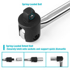 DURATECH Breaker Bar, 1/2'' Drive 24-Inch Breaker Bars Heavy Duty, with 240° Flex Head, Spring-loaded Detent Ball, Premium Chrome Alloy Made