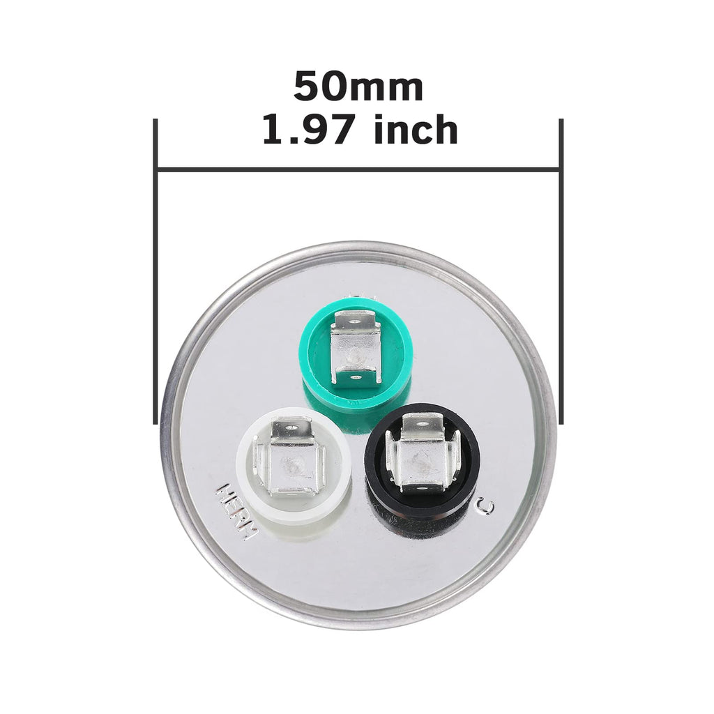 VEXUNGA 35/7.5 uF 35+7.5 MFD 370V or 440V Dual Run Start Round A/C Capacitor CBB65 CBB65B Air Conditioner Capacitors for AC Unit Fan Motor Start or Heat Pump or Condenser Straight Cool
