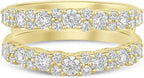 Drizzle Jewels 3.00Ct Round Cut Lab Created Diamond Wrap Enhancer Guard Wedding Band Ring, 14K Yellow Gold Finish (Yellow, 4.25)